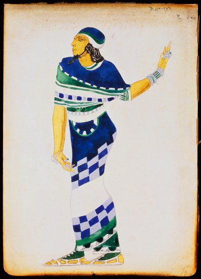 Diseño de vestuario para un músico de Leon Bakst