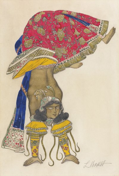 Diseño de vestuario para el Ballet Dios Azul de R. Hahn, 1912 de Leon Bakst