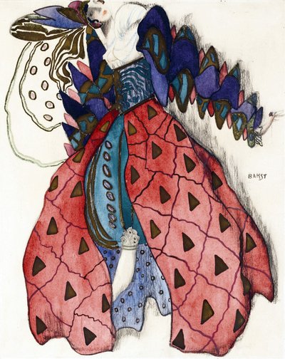 Diseño de vestuario para el ballet "La Leyenda de José" de R. Strauss de Leon Bakst