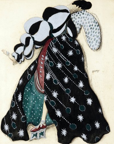 Diseño de vestuario para el ballet La Leyenda de José de R. Strauss de Leon Bakst