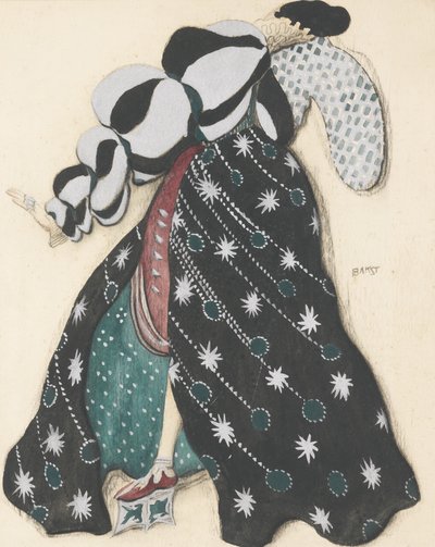 Diseño de vestuario para el ballet La Leyenda de José de R. Strauss de Leon Bakst