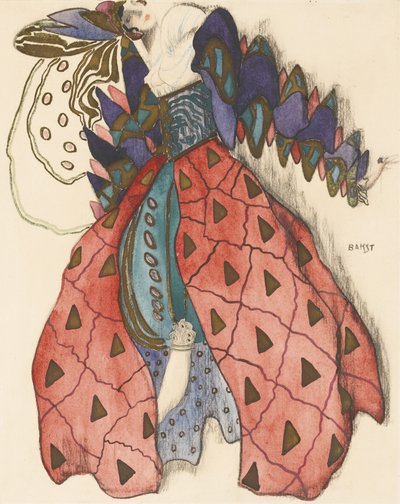 Diseño de vestuario para el ballet La Leyenda de José de R. Strauss de Leon Bakst