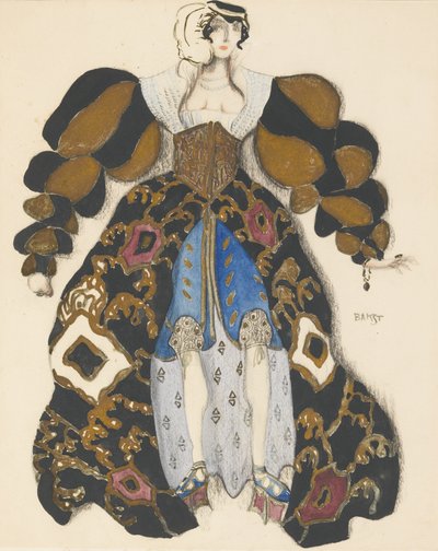 Diseño de vestuario para el Ballet La Leyenda de José de R. Strauss de Leon Bakst