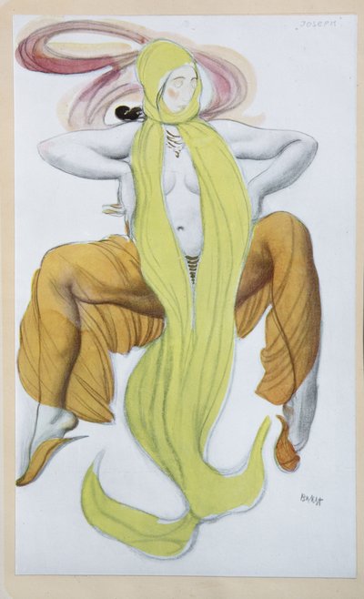 Diseño de vestuario para el ballet La Leyenda de José de R. Strauss de Leon Bakst
