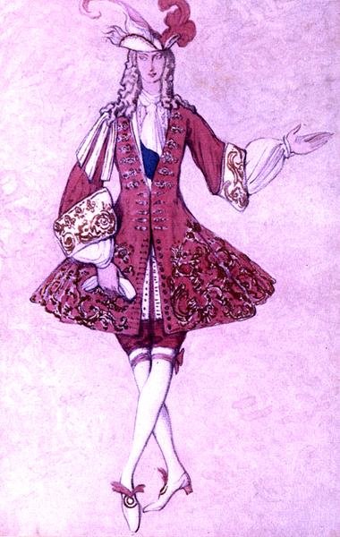 Diseño de vestuario para el Paje de la Princesa, de La Bella Durmiente de Leon Bakst