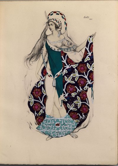 Diseño de vestuario para el ballet Artémis troublée de Paul Paray de Leon Bakst