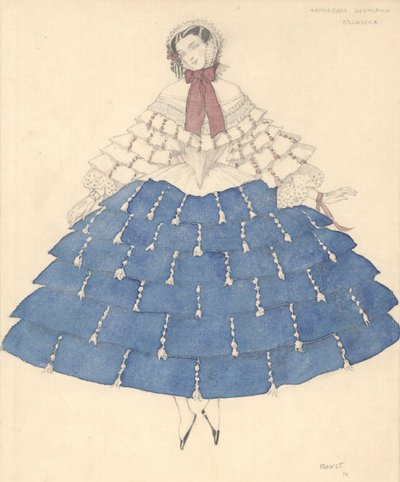 Diseño de vestuario para el ballet Carnaval de R. Schumann, 1910 de Leon Bakst