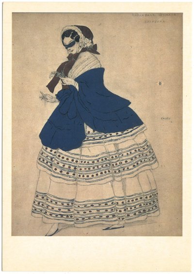 Diseño de vestuario para el ballet Carnaval de R. Schumann, 1910 de Leon Bakst