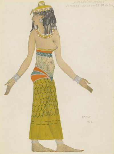 Diseño de vestuario para el ballet Hélène de Sparte de E. Verhaeren y D. de Séverac de Leon Bakst