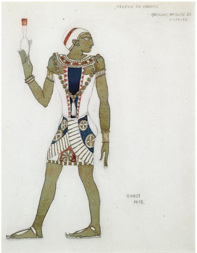 Diseño de vestuario para el ballet Hélène de Sparte por E. Verhaeren y D. de Séverac, 1912 de Leon Bakst