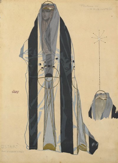 Diseño de vestuario para el ballet Istar de Bohuslav Martinu de Leon Bakst