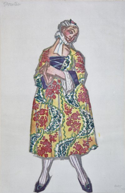 Diseño de vestuario para el ballet Le donne di buon umore de C. Goldoni, 1917 de Leon Bakst
