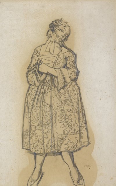 Diseño de vestuario para el ballet Les femmes de bonne humeur, 1917 de Leon Bakst