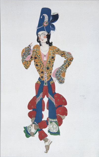 Diseño de vestuario para el ballet Sheherazade de N. Rimsky-Korsakov, 1910 de Leon Bakst
