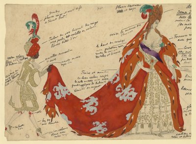 Diseño de vestuario para el ballet La Bella Durmiente de P. Tchaikovsky de Leon Bakst
