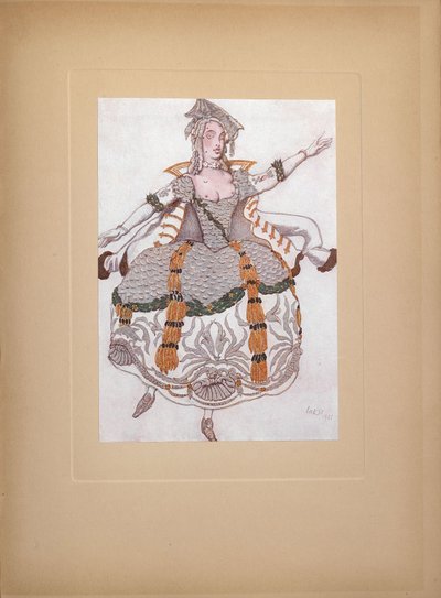 Diseño de vestuario para el ballet La Bella Durmiente de P. Tchaikovsky, 1921 de Leon Bakst