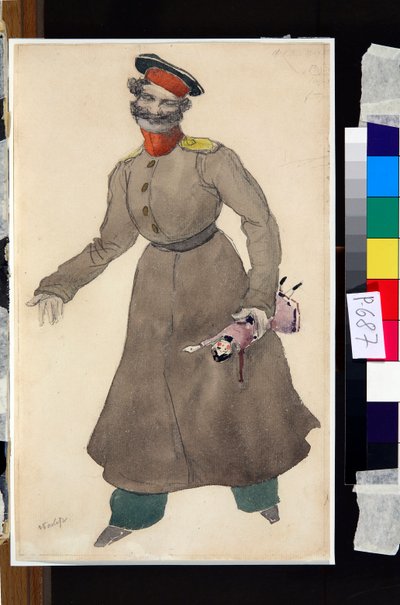 Diseño de vestuario para el ballet La muñeca hada de J. Bayer de Leon Bakst