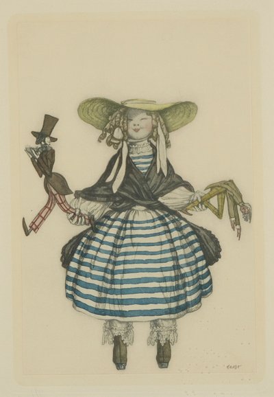 Diseño de vestuario para el ballet La muñeca hada de J. Bayer, 1903 de Leon Bakst