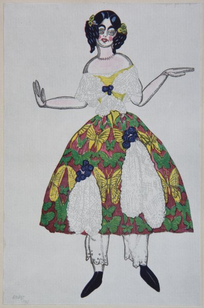 Diseño de Vestuario para el ballet La Tienda de Juguetes Mágicos de G. Rossini, 1919 de Leon Bakst