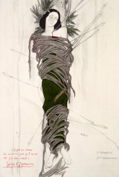 Diseño de vestuario para la bailarina de ballet Ida Rubinstein, 1911 de Leon Bakst