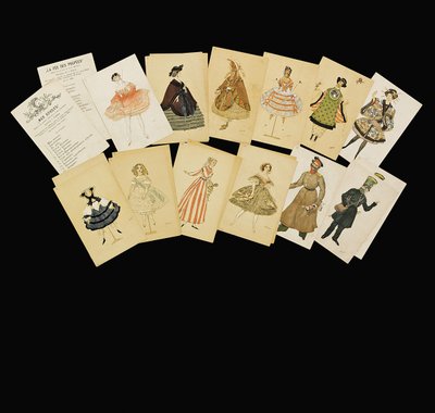Diseños de vestuario de "La Fee de la Poupees" de Leon Bakst
