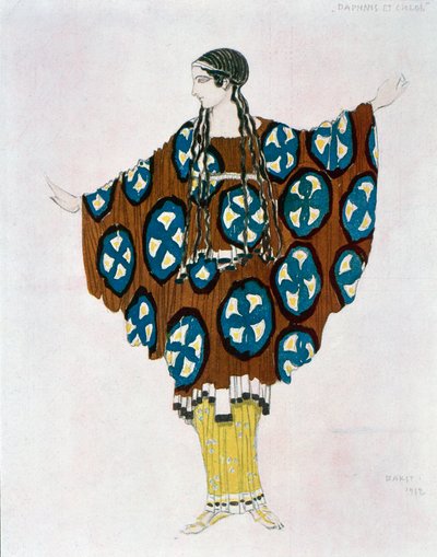 Traje para Dafnis y Cloe de Maurice Ravel (1875-1937) 1912 de Leon Bakst