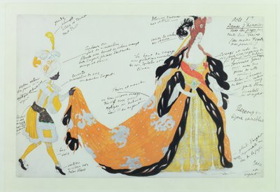 Traje para Dama y su Paje, para el ballet de Diaghilev de Leon Bakst