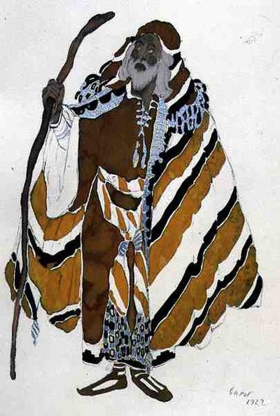 Vestuario para el Viejo en Amarillo, de El Mártir de San Sebastián de Leon Bakst