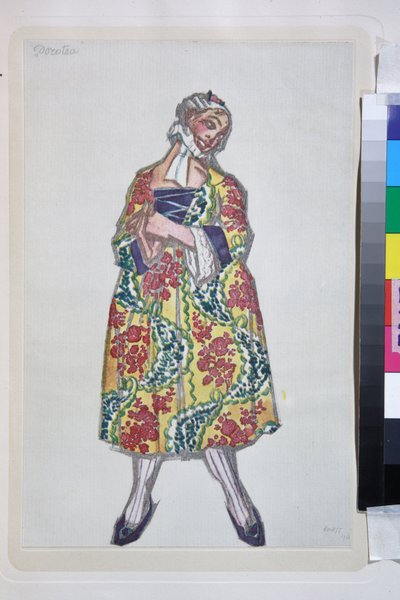 Vestuario para el ballet "les femmes de bonne humeur" dirigido por Carlo Goldoni de Leon Bakst