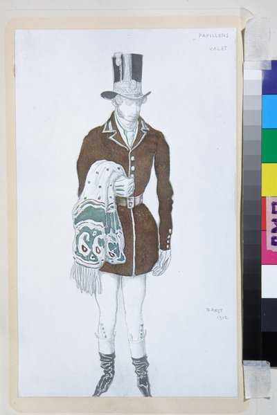 Vestuario para el ballet Les Papillons de Robert Schumann - Obra de Leon Bakst (1866-1924), litografía 1912 - (Diseño de vestuario para el ballet Les Papillons de Robert Schumann, de Leon Bakst, Litografía en color de Leon Bakst