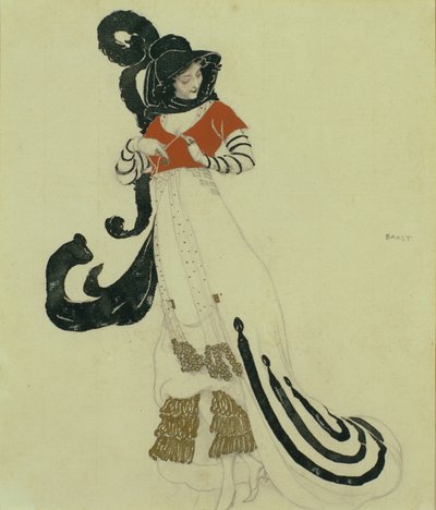 Diseño de disfraz de gala, c. 1914 de Leon Bakst