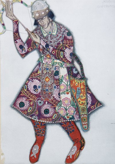 Iván Tsarevich. Diseño de vestuario para el ballet El pájaro de fuego de I. Stravinsky, 1910 de Leon Bakst