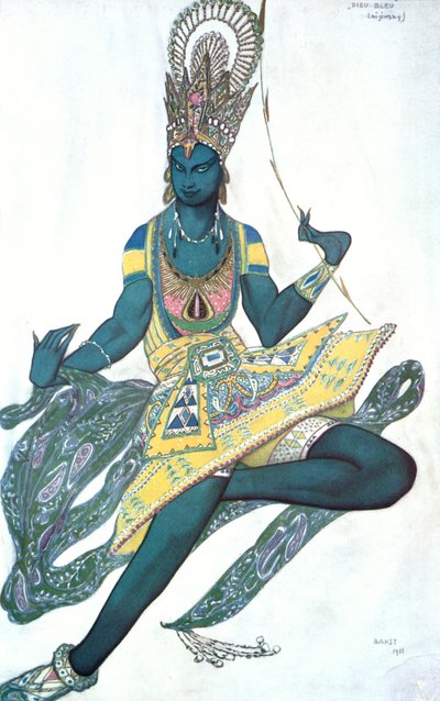 Le Dieu Bleu, diseño de vestuario de ballet, 1911 de Leon Bakst