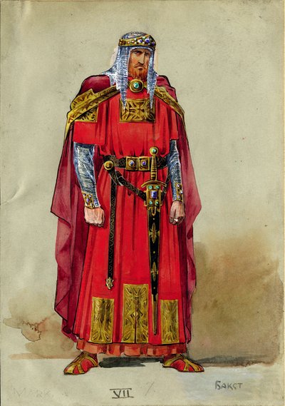 Príncipe medieval, diseño de vestuario de Leon Bakst