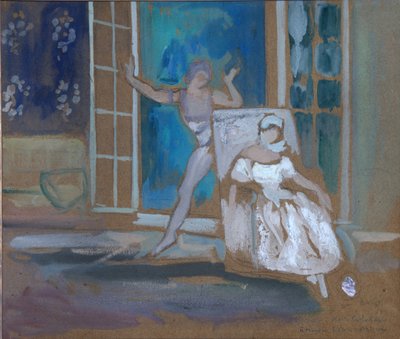 Nijinsky y Karsavina en el ballet Le Spectre de la Rose, 1911 de Leon Bakst
