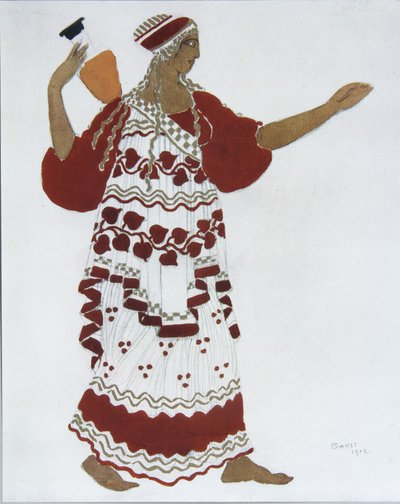Ninfa. Diseño de vestuario para el ballet La tarde de un fauno de C. Debussy, 1912 de Leon Bakst
