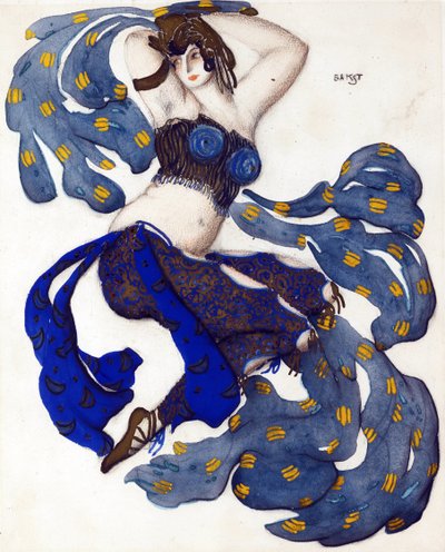 Odalisca. Diseño de vestuario para el ballet Sheherazade de N. Rimsky-Korsakov de Leon Bakst