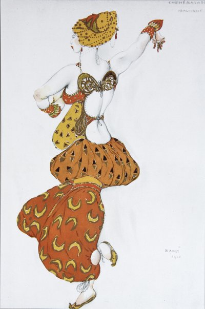 Odalisca. Diseño de vestuario para el ballet Sheherazade de N. Rimsky-Korsakov, 1910 de Leon Bakst