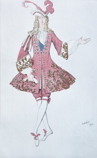 Page de la princesa. Diseño de vestuario para el ballet La Bella Durmiente de P. Tchaikovsky, 1916 de Leon Bakst