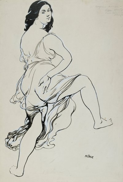 Retrato de Isadora Duncan bailando, principios del siglo XX de Leon Bakst