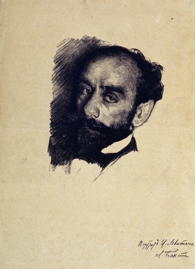 Retrato del artista Isaac Levitan de Leon Bakst