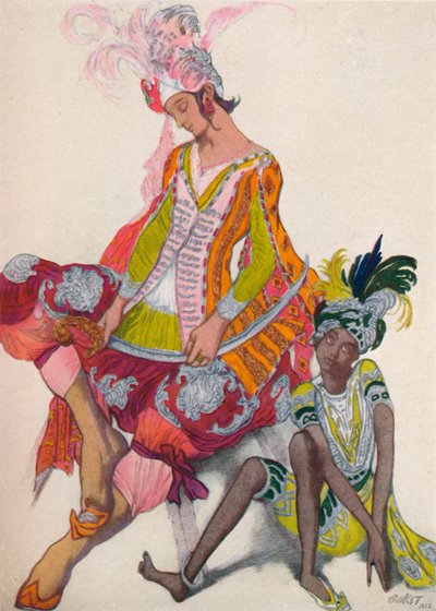 Príncipe y esclavo soñando de Leon Bakst