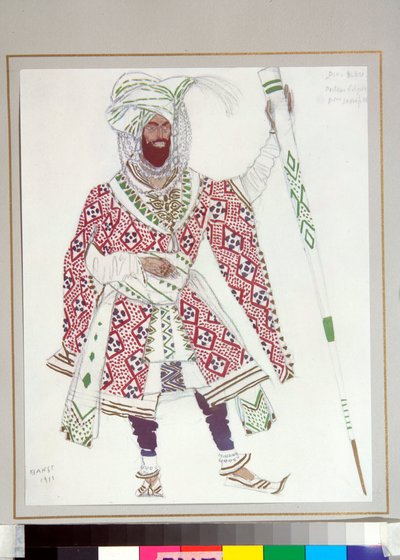 Ballet ruso - traje diseñado para el ballet "El dios azul" dirigido por C Michel Fokine de Leon Bakst