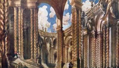 Diseño escénico para el Compromiso, de La Bella Durmiente, 1921 de Leon Bakst