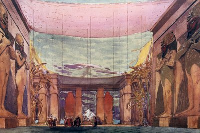 Diseño de escenario para una producción de Ballets Rusos de Cleopatra, 1909 de Leon Bakst