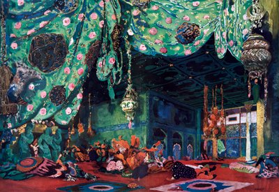 Diseño de escenario para el ballet Scheherazade de Leon Bakst