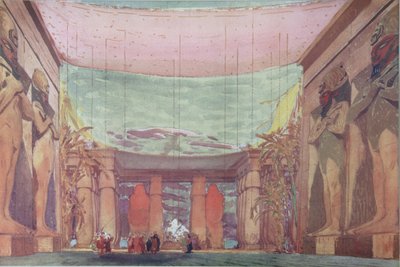 Diseño de escenario para el ballet Cleopatra, 1909 de Leon Bakst