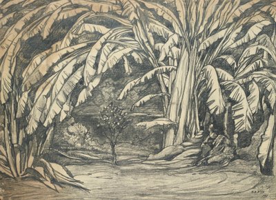 Diseño de escenario para el ballet La bella durmiente de P. Tchaikovsky, 1911 de Leon Bakst