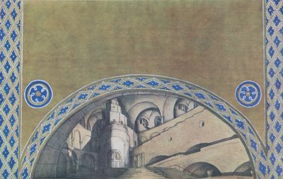 Diseño de escenario para la obra El martirio de San Sebastián de Gabriele D