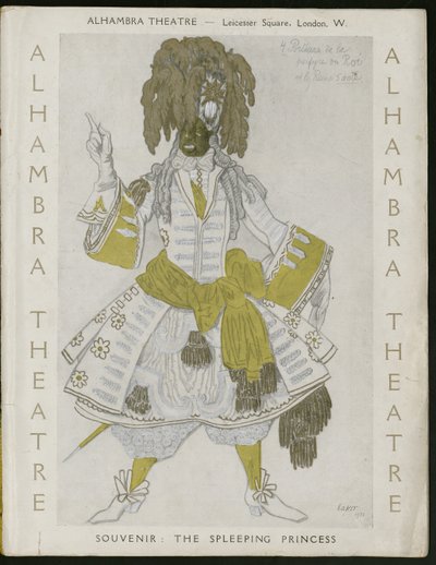 Página de título del programa de recuerdo para Ballets Russes de Leon Bakst